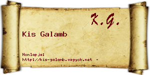 Kis Galamb névjegykártya