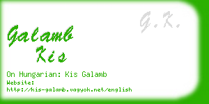 galamb kis business card
